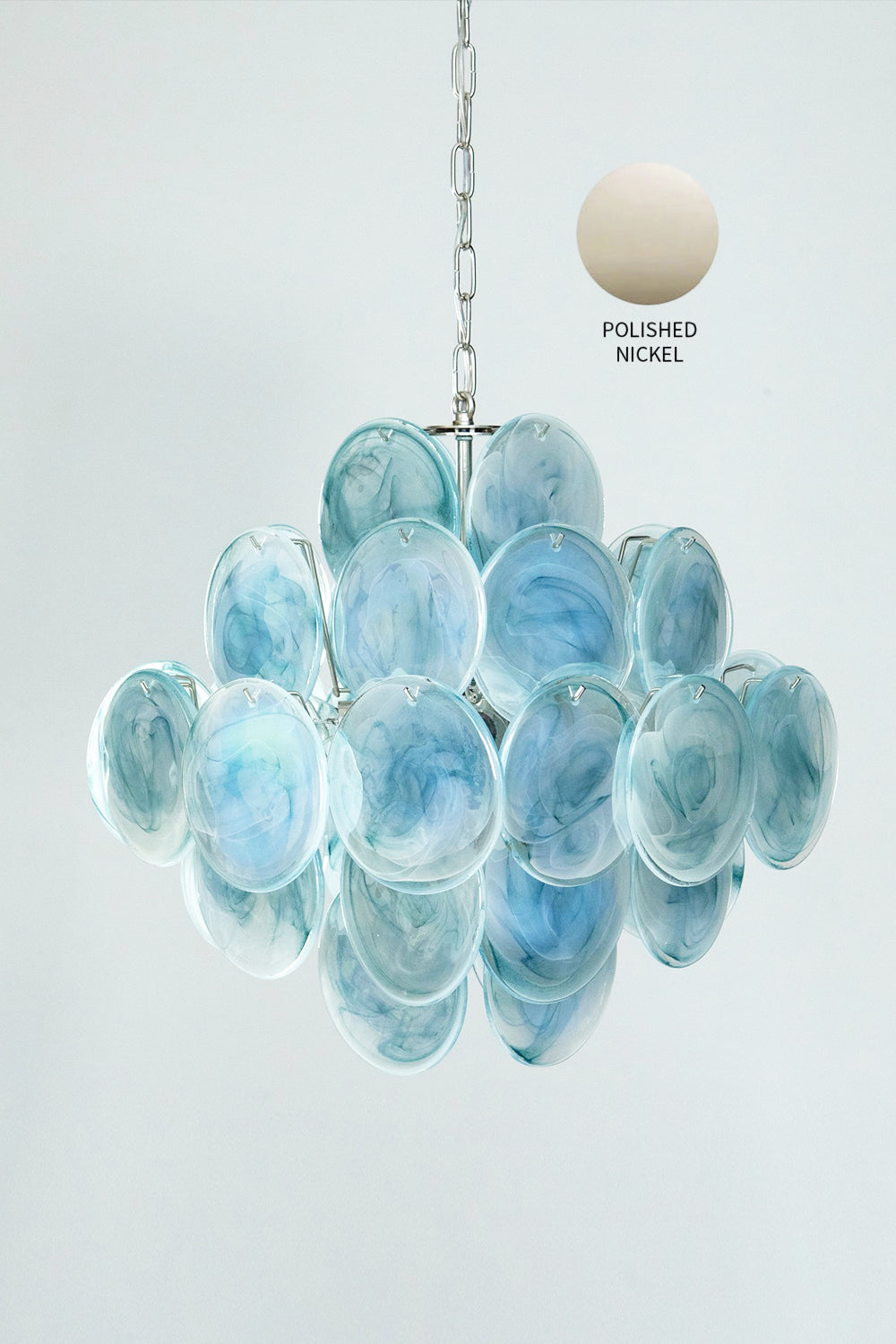Blue Murano Disk Chandelier