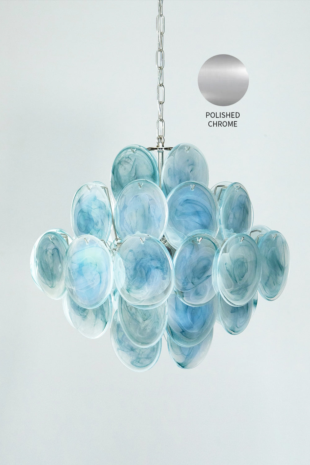 Blue Murano Disk Chandelier