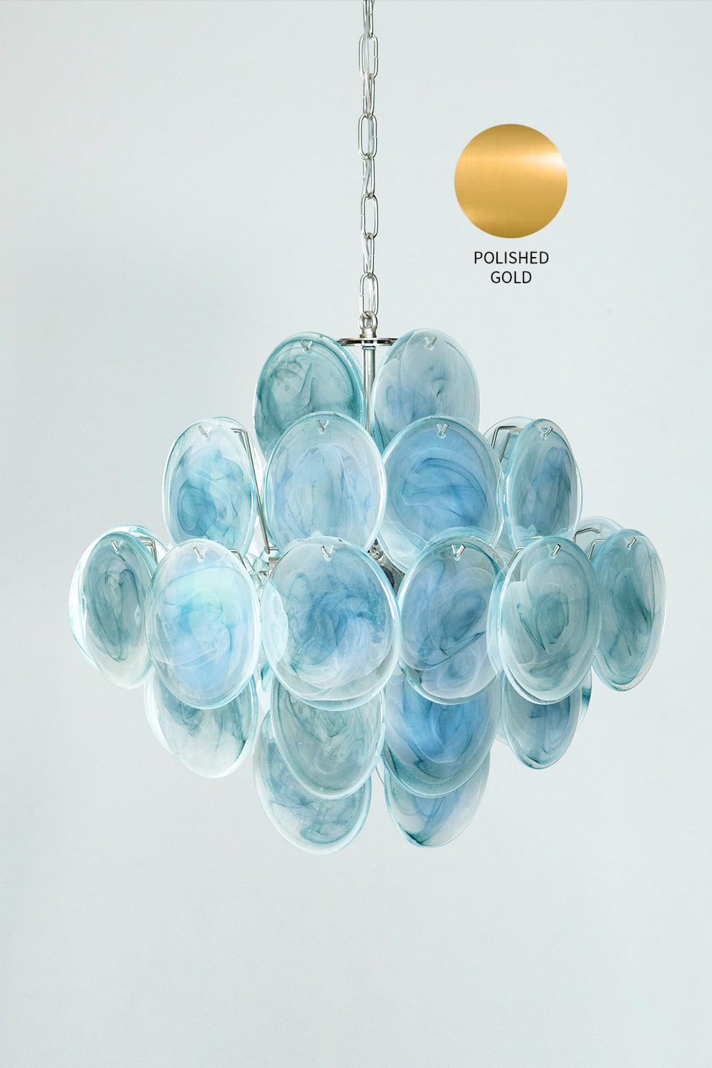 Blue Murano Disk Chandelier