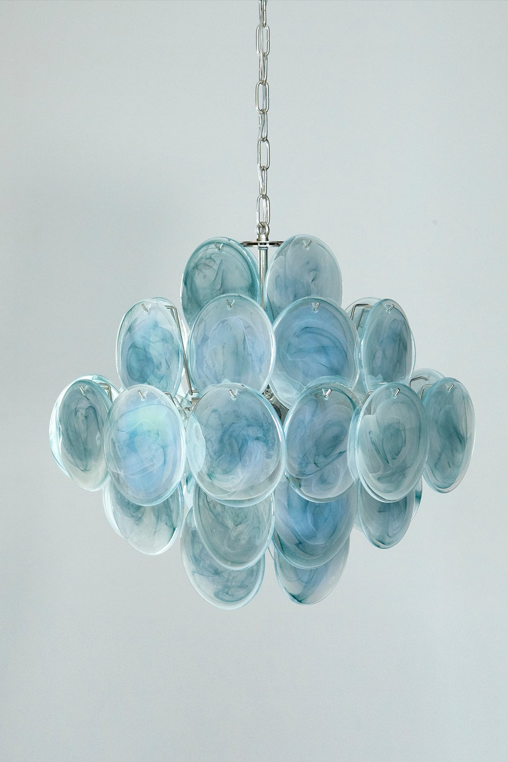 Blue Murano Disk Chandelier