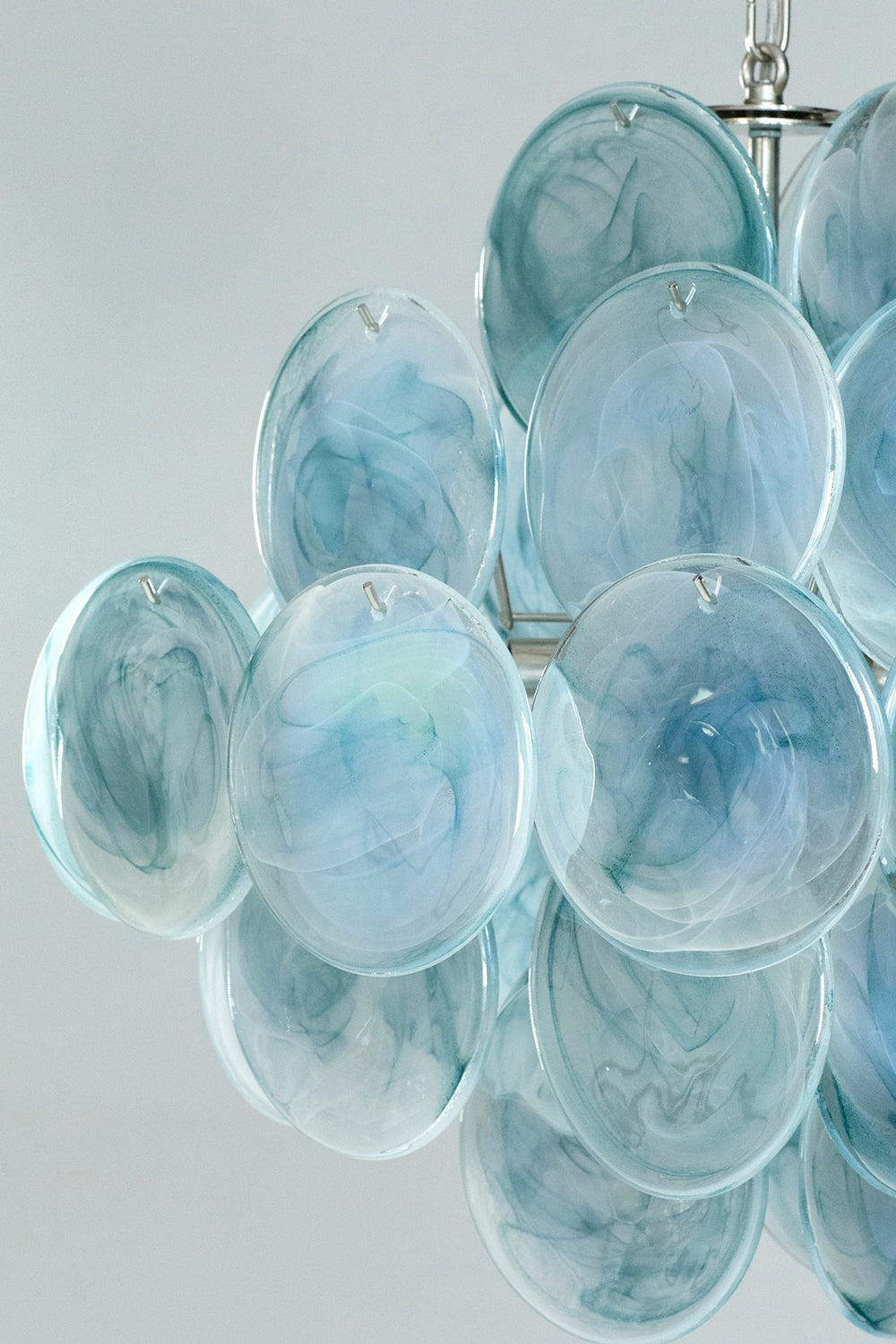 Blue Murano Disk Chandelier