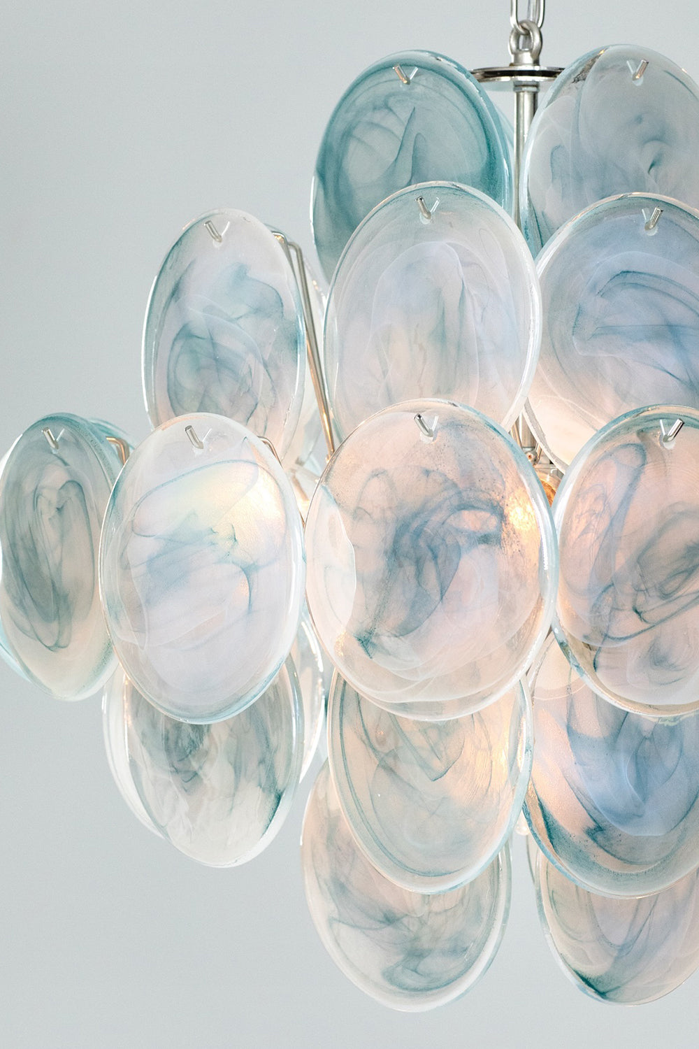 Blue Murano Disk Chandelier