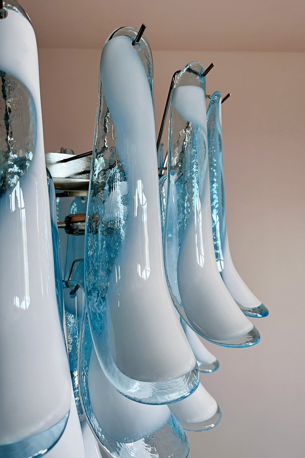 Blue Murano Petal Chandelier