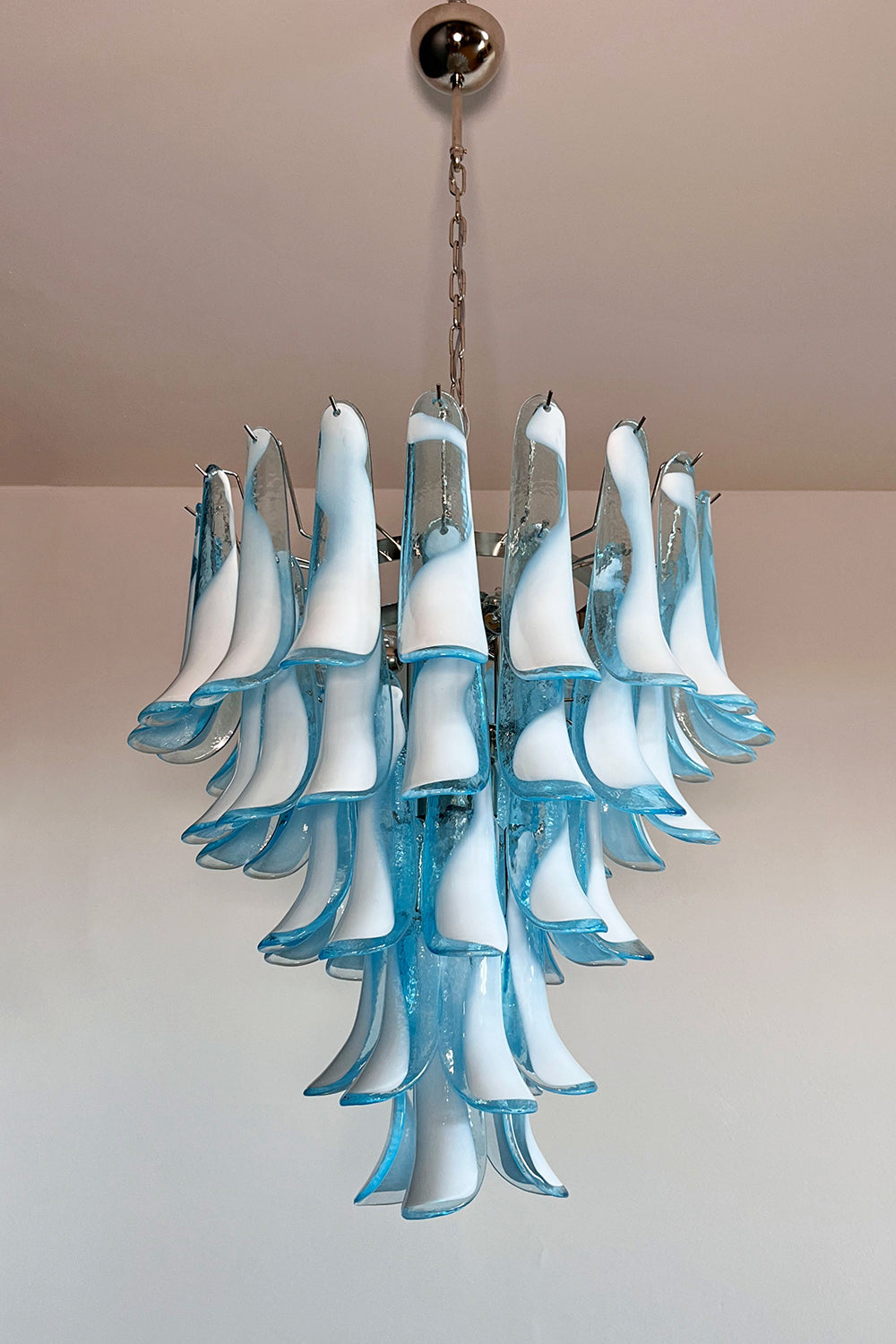 Blue Murano Petal Chandelier