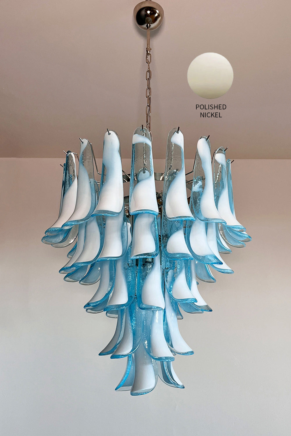 Blue Murano Petal Chandelier