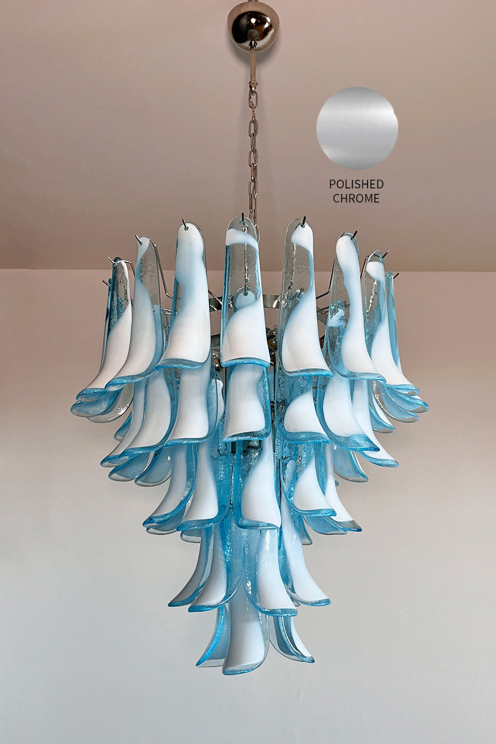 Blue Murano Petal Chandelier