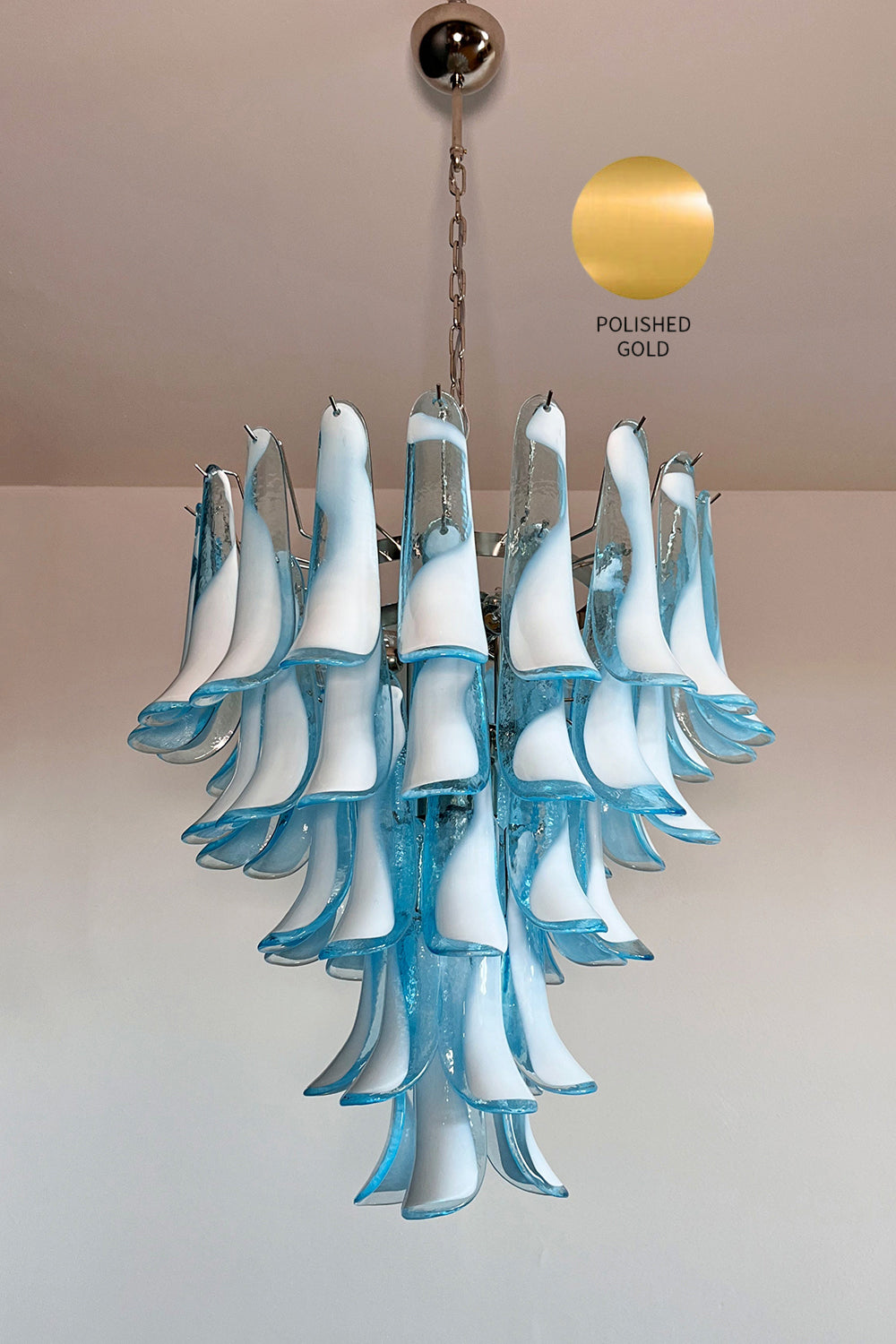 Blue Murano Petal Chandelier