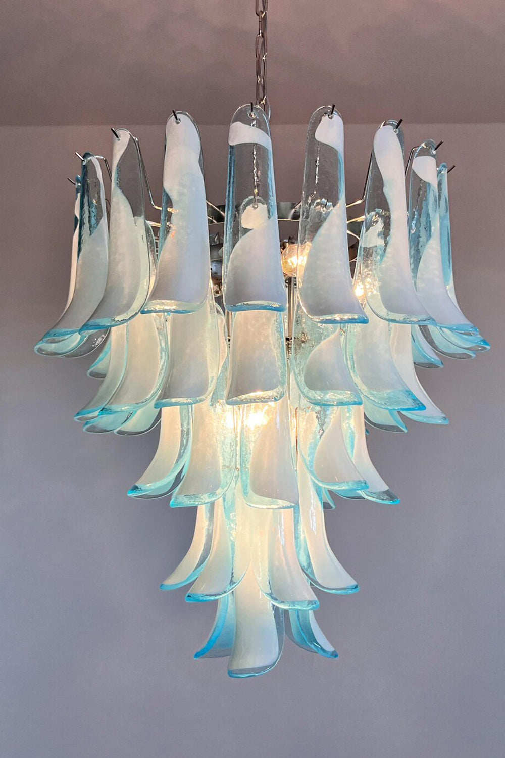 Blue Murano Petal Chandelier