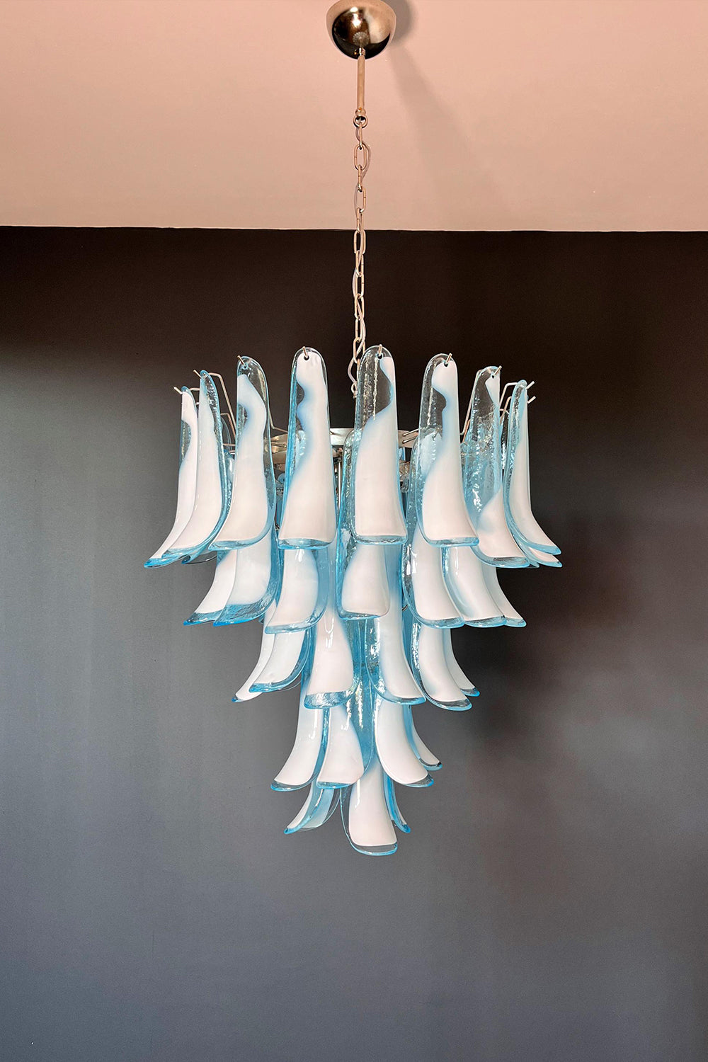 Blue Murano Petal Chandelier