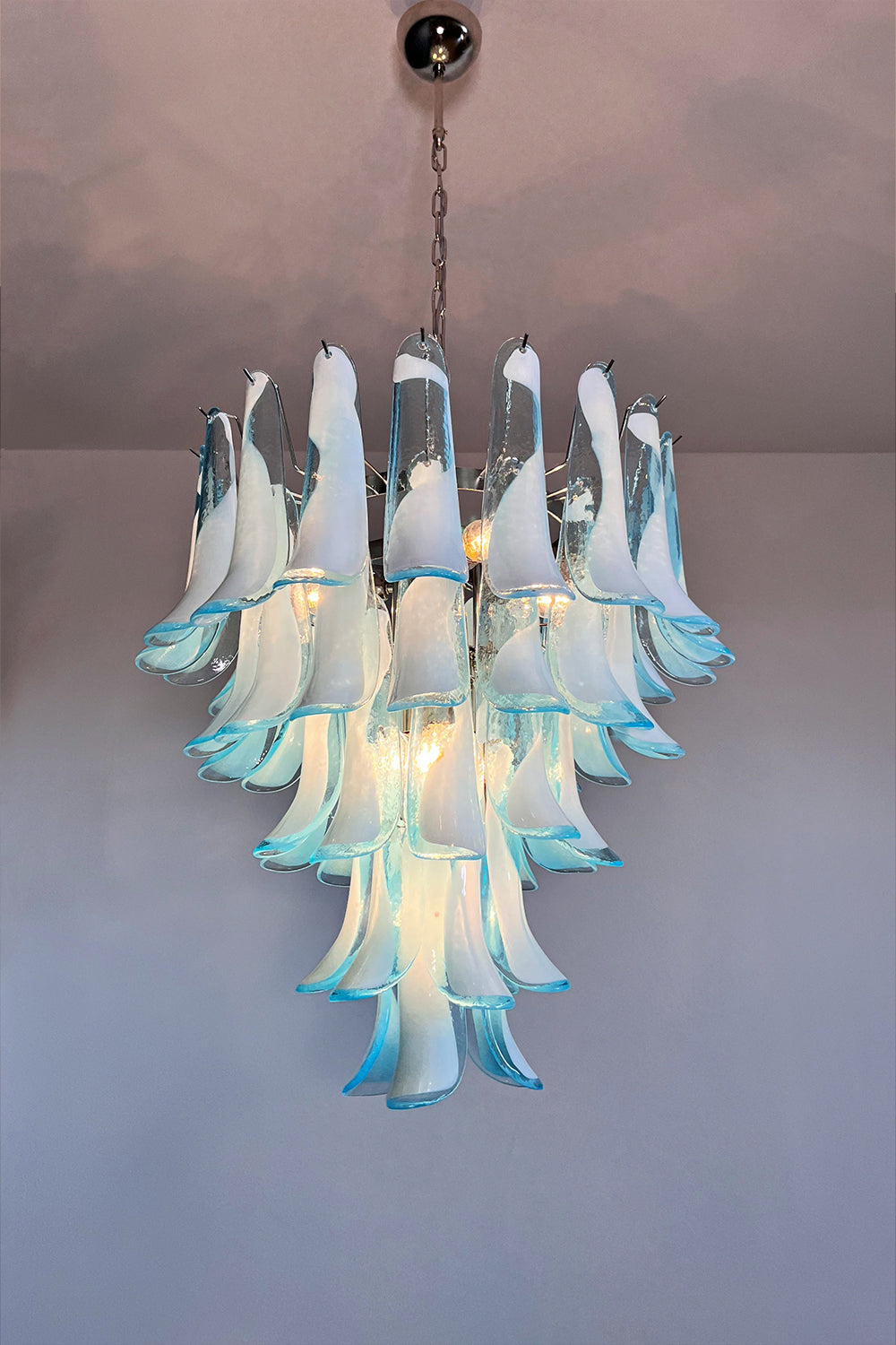 Blue Murano Petal Chandelier