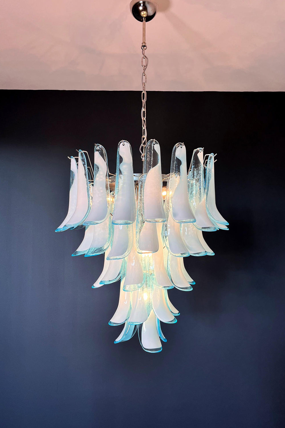 Blue Murano Petal Chandelier