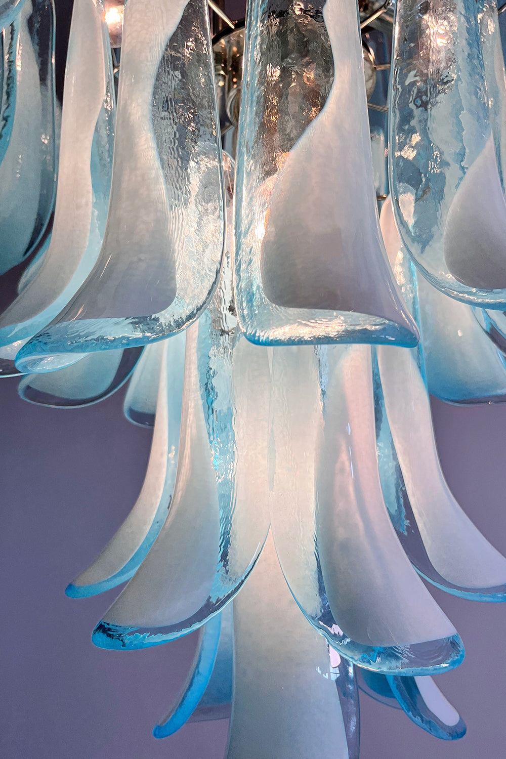 Blue Murano Petal Chandelier