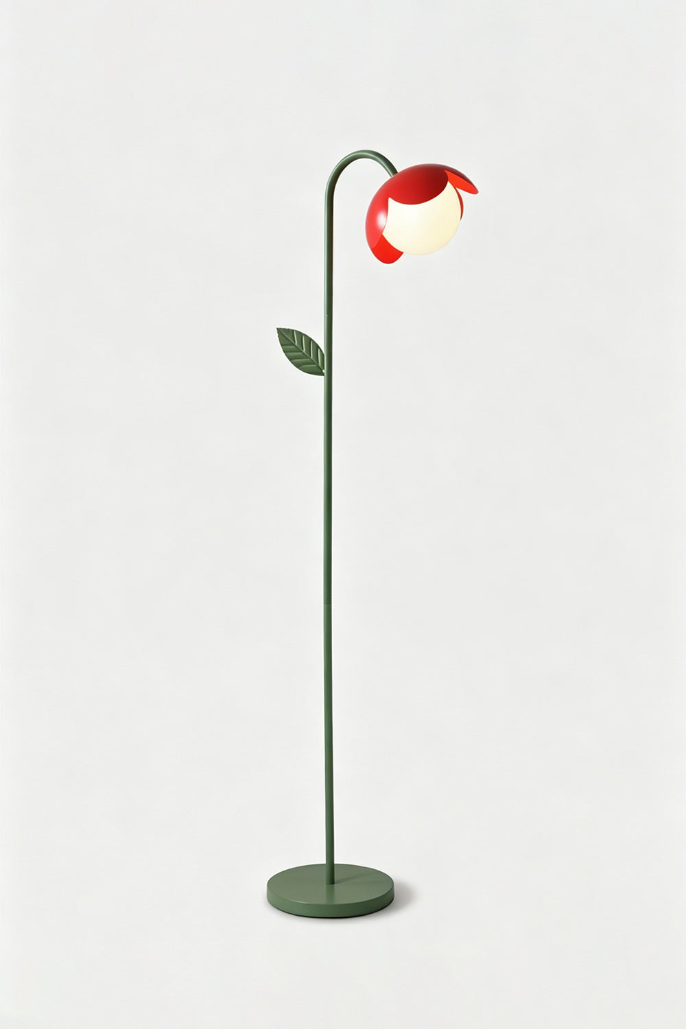 Botanical Aura Metal Floor Lamp | Metal, Glass | Full view of red lamp on light background | Minimalist studio shot | Samu Lamp