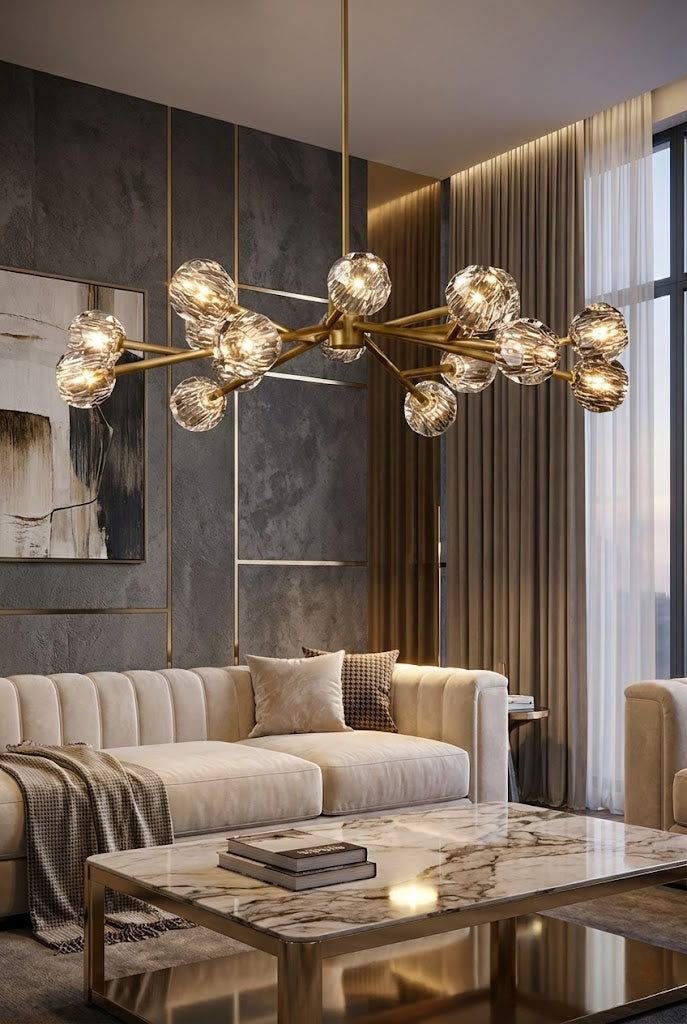 Crystal Ball Round Chandelier