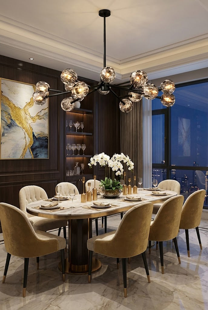 Crystal Ball Round Chandelier