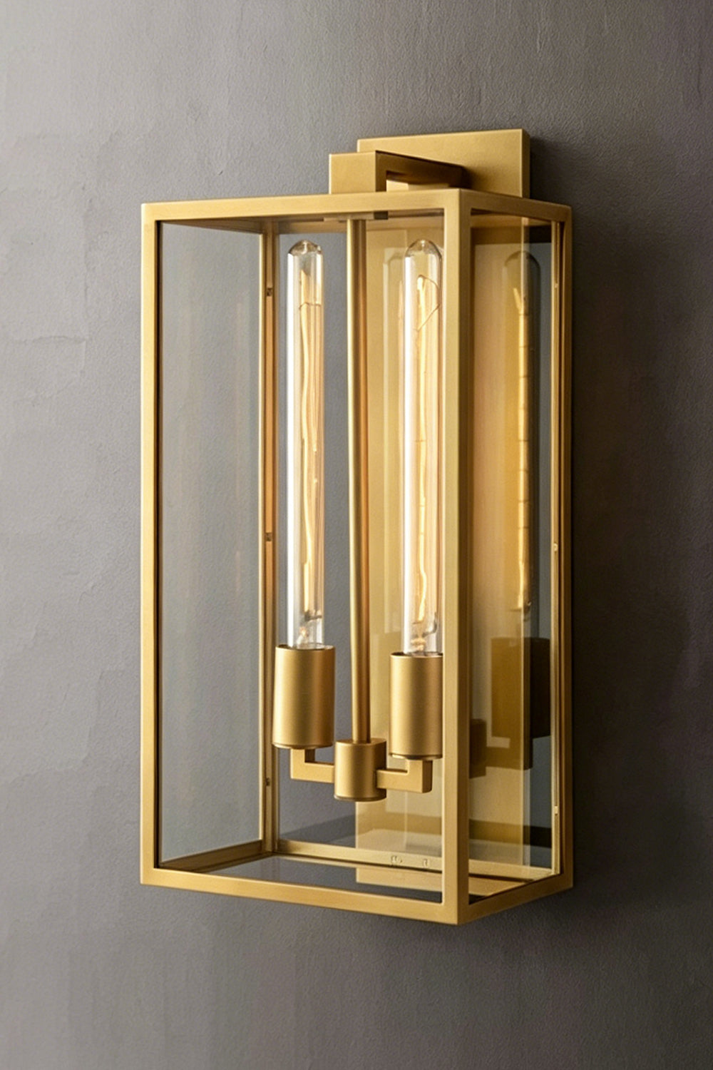Brass Outdoor Box Lantern | detail | Samu  Lamp
