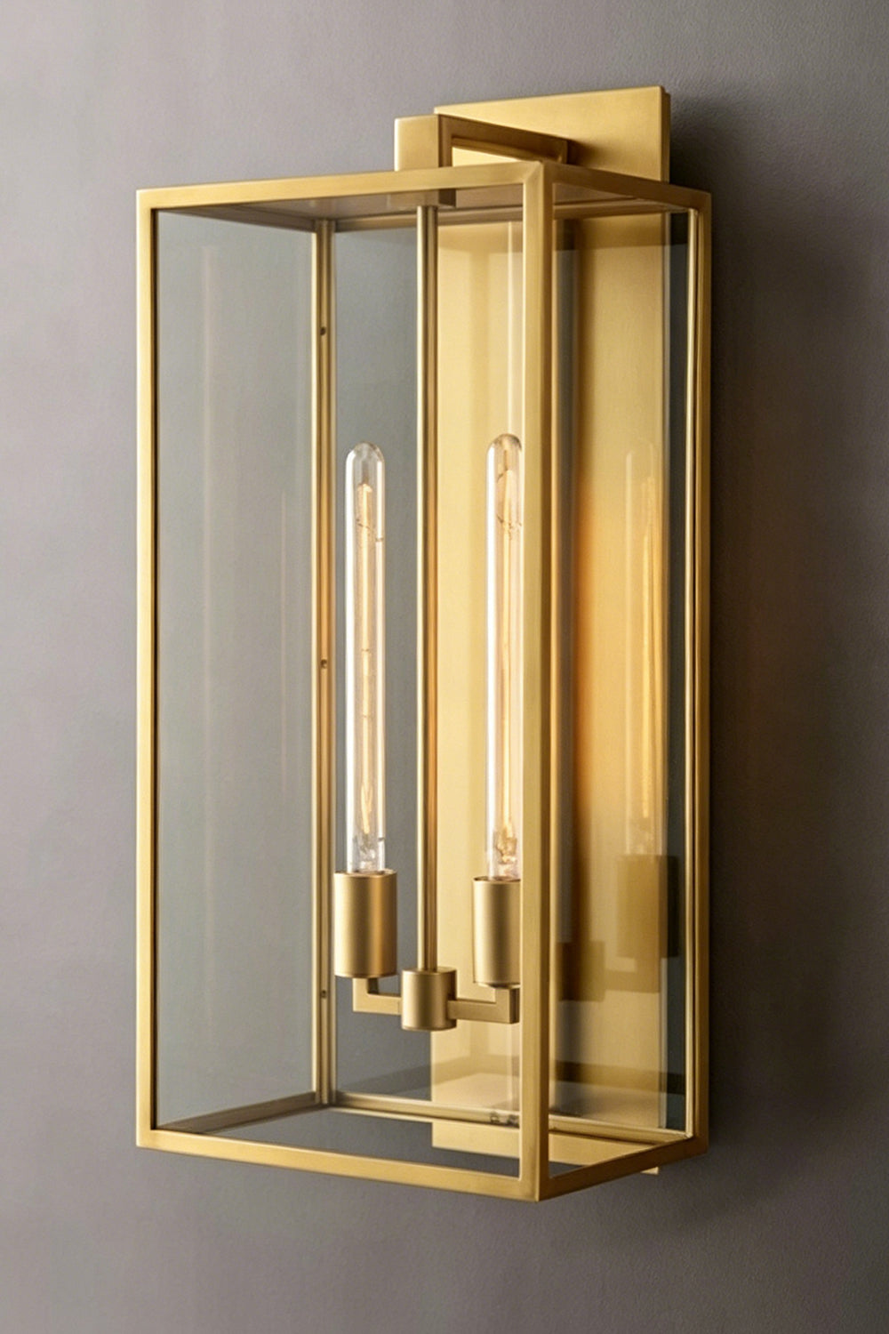 Brass Outdoor Box Lantern | detail | Samu  Lamp