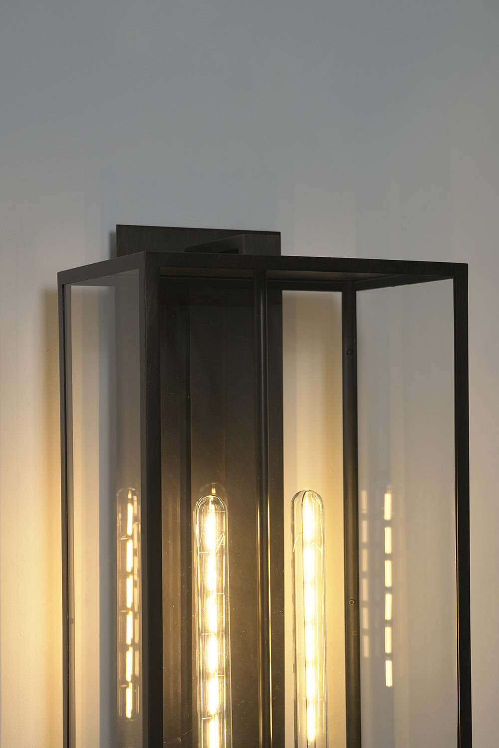 Brass Outdoor Box Lantern |Glass detail | Samu  Lamp