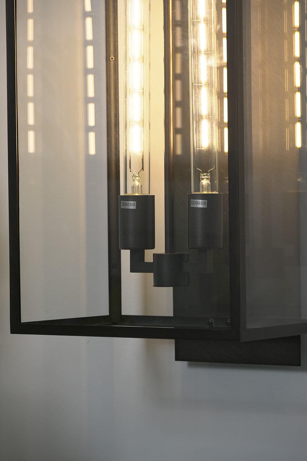 Brass Outdoor Box Lantern |Glass detail | Samu  Lamp