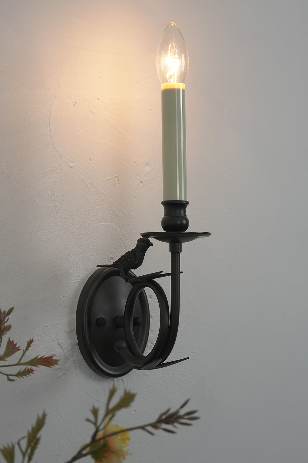 Brass Perched Bird Wall Light | detail | Samu Lamp