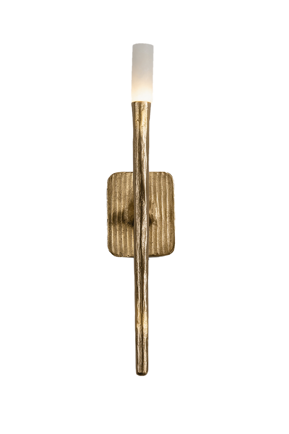 Bryony Torch Alabaster Brass Wall Lamp with elegant design and soft light feature.