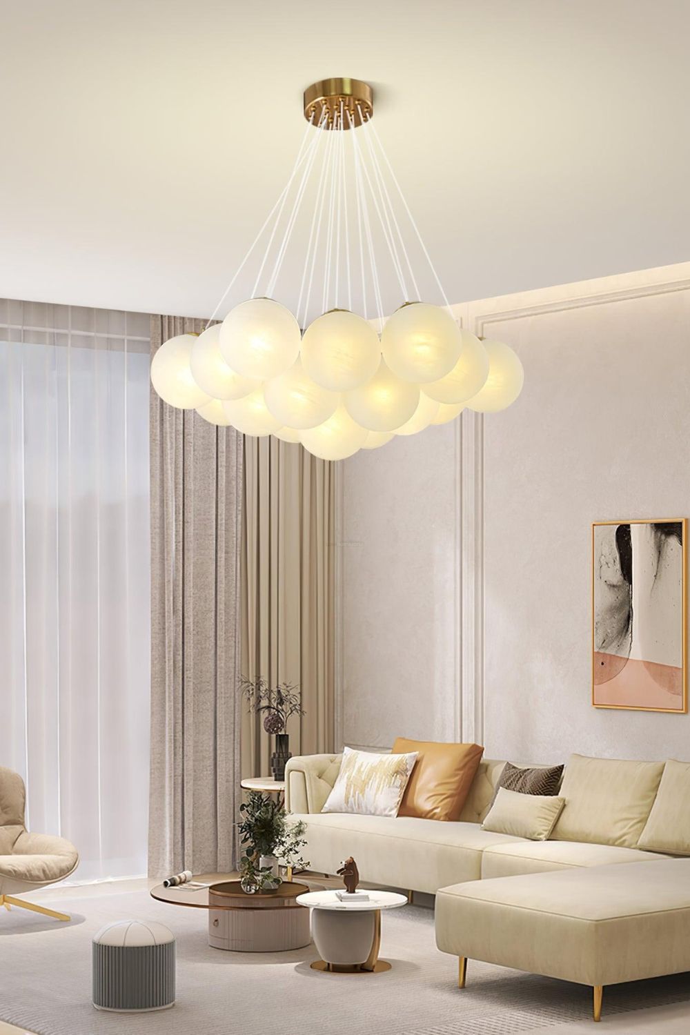 Bubble Glass Cluster Chandelier