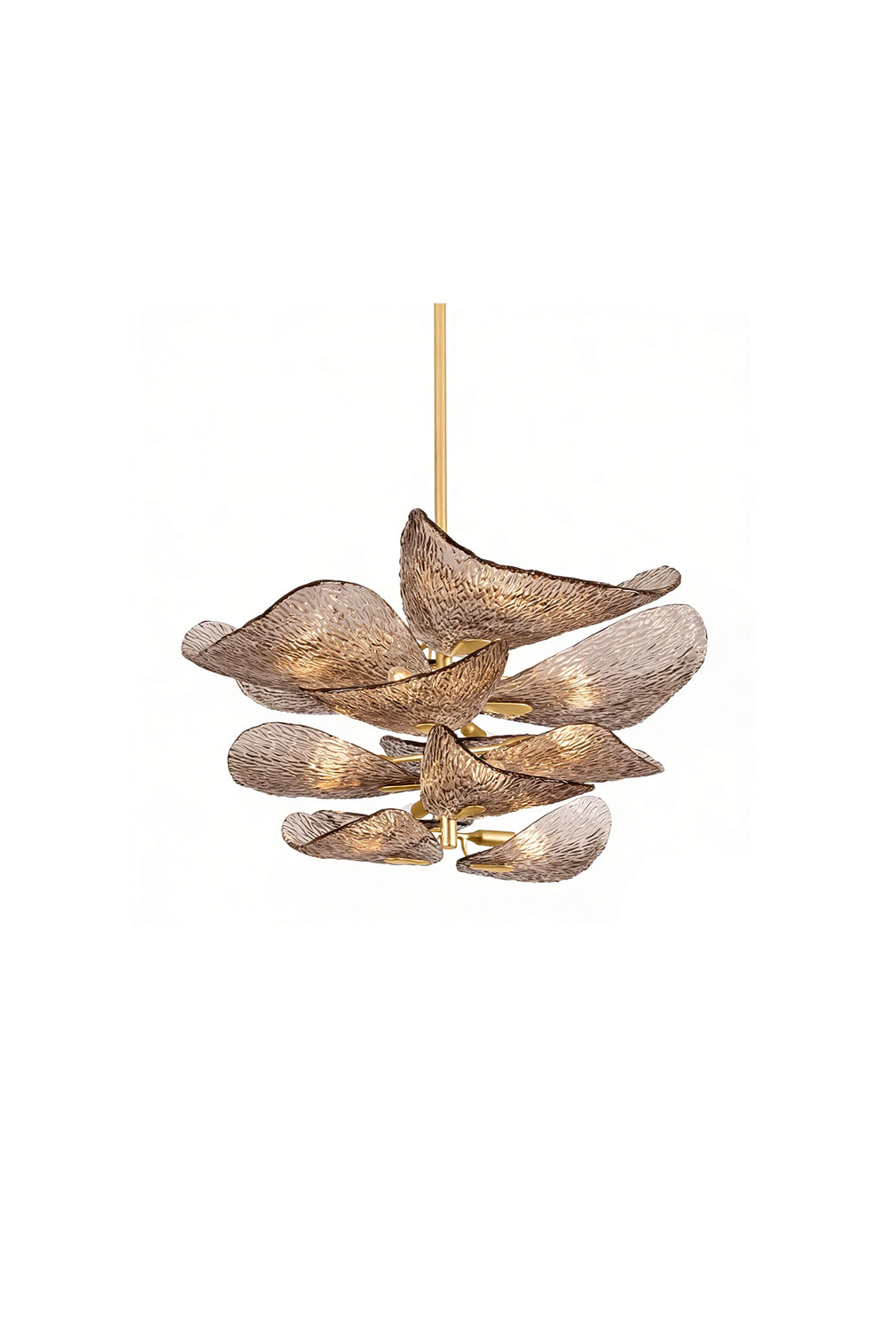 Cardiff Textured Wave Chandelier | Metal, Glass | Isolated product shot on white background | Samu Lamp