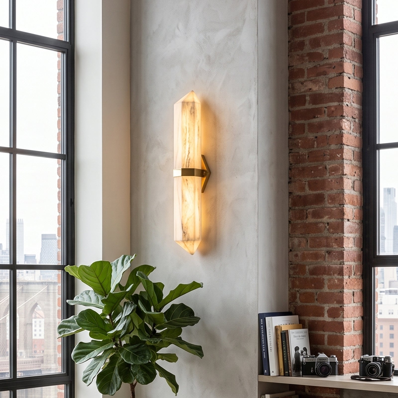 Double-Pointed Alabaster Column