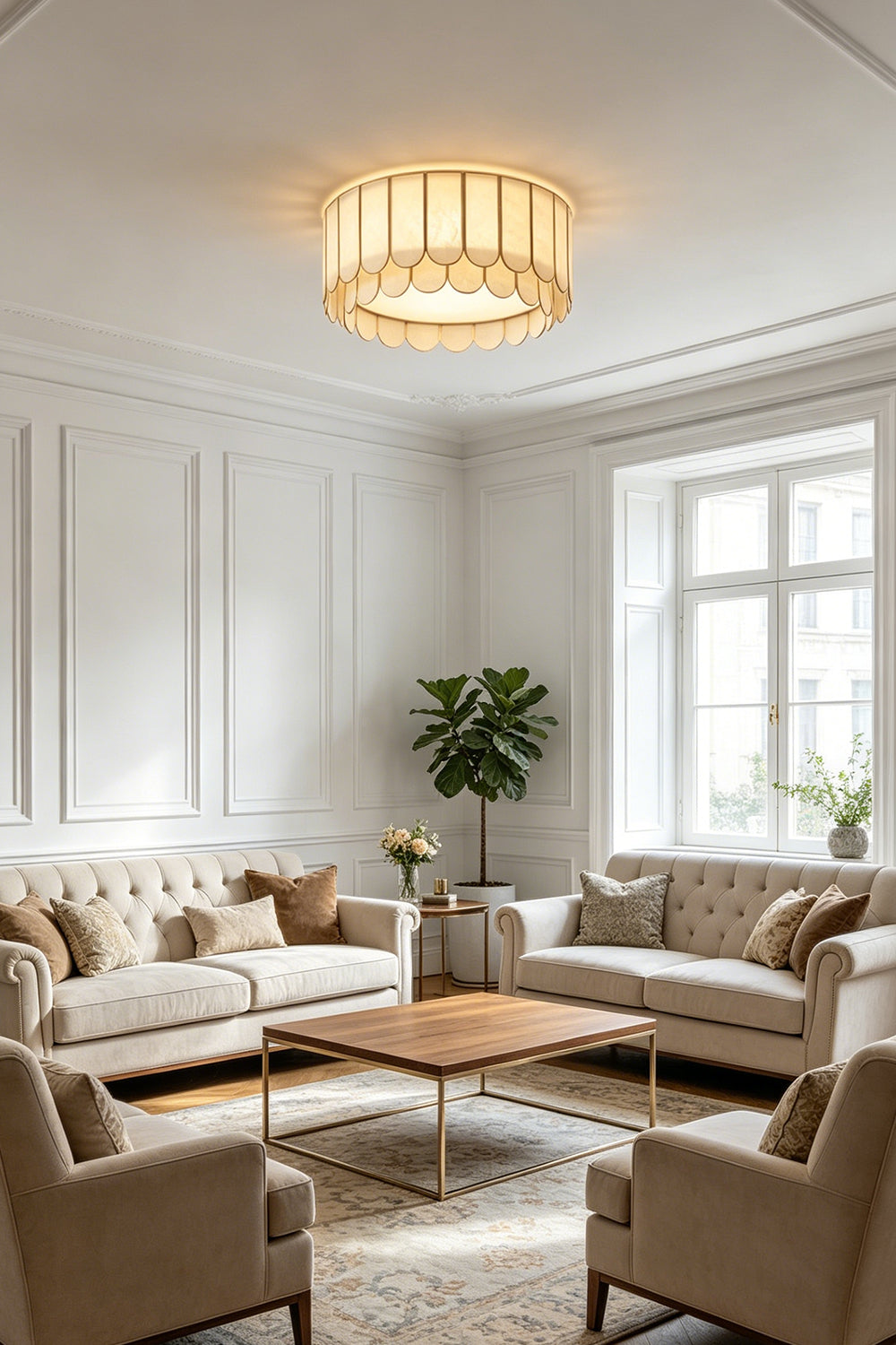 Ceiling Luxury Shell Ceiling Light for Living room | Samu Lamp