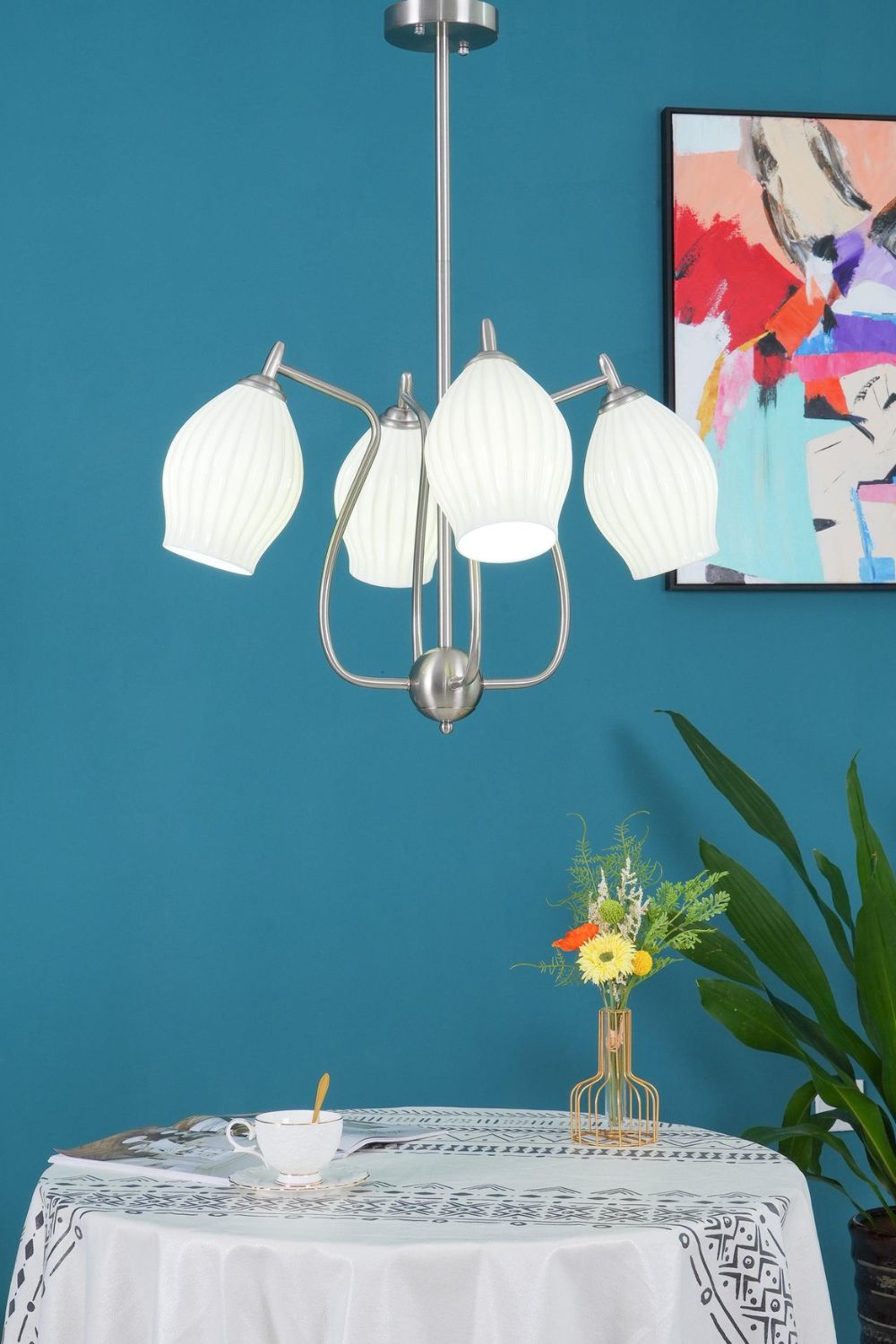 Ceramic Ribbed Chandelier - SamuLighting