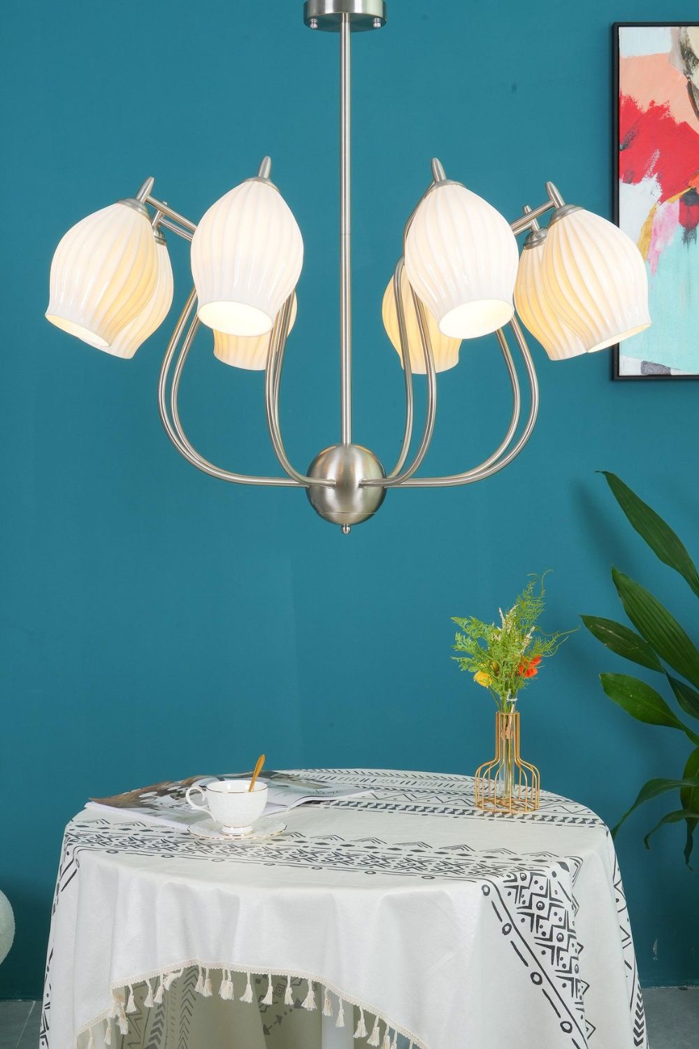 Ceramic Ribbed Chandelier - SamuLighting