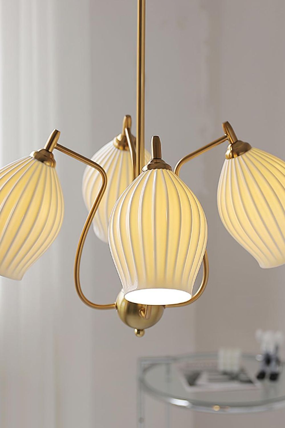 Ceramic Ribbed Chandelier - SamuLighting