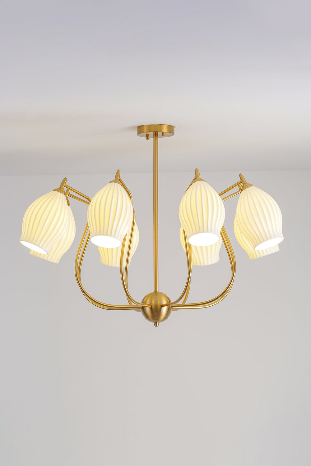 Ceramic Ribbed Chandelier - SamuLighting