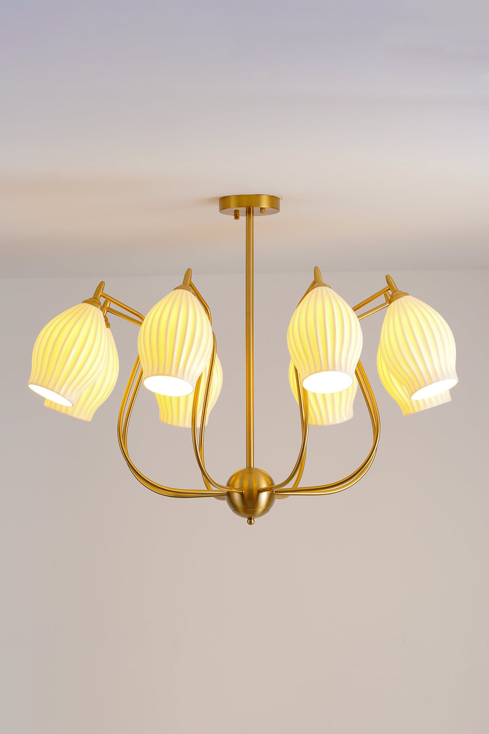 Ceramic Ribbed Chandelier - SamuLighting