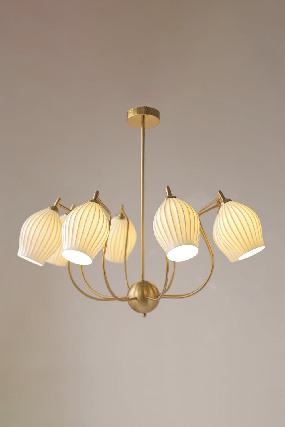 Ceramic Ribbed Chandelier - SamuLighting