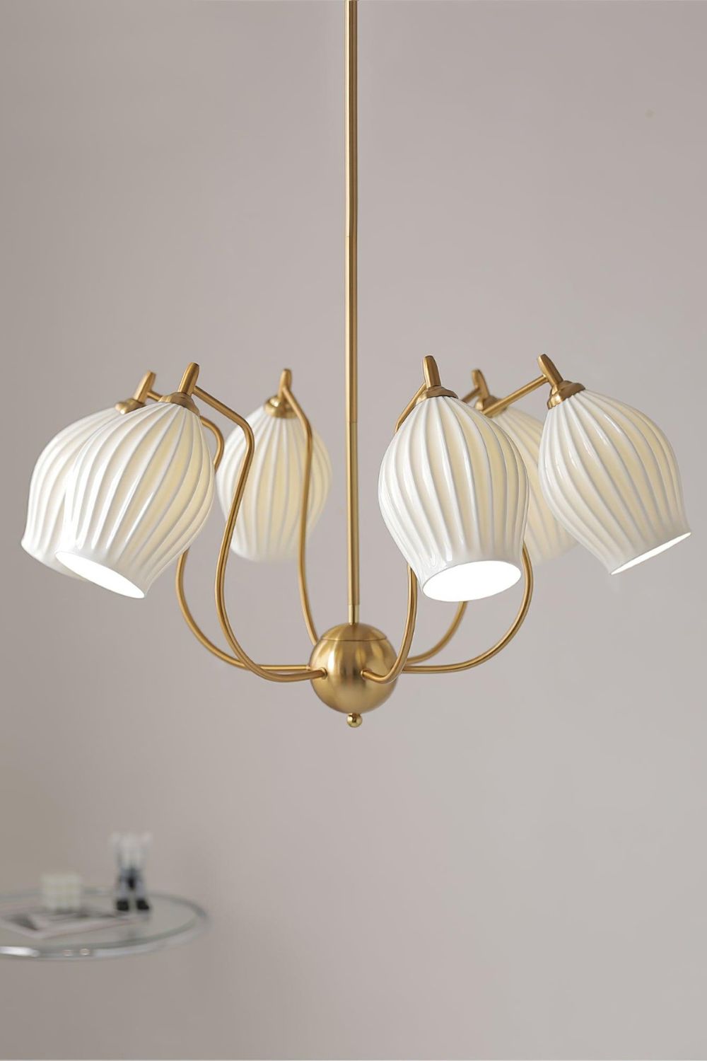 Ceramic Ribbed Chandelier - SamuLighting