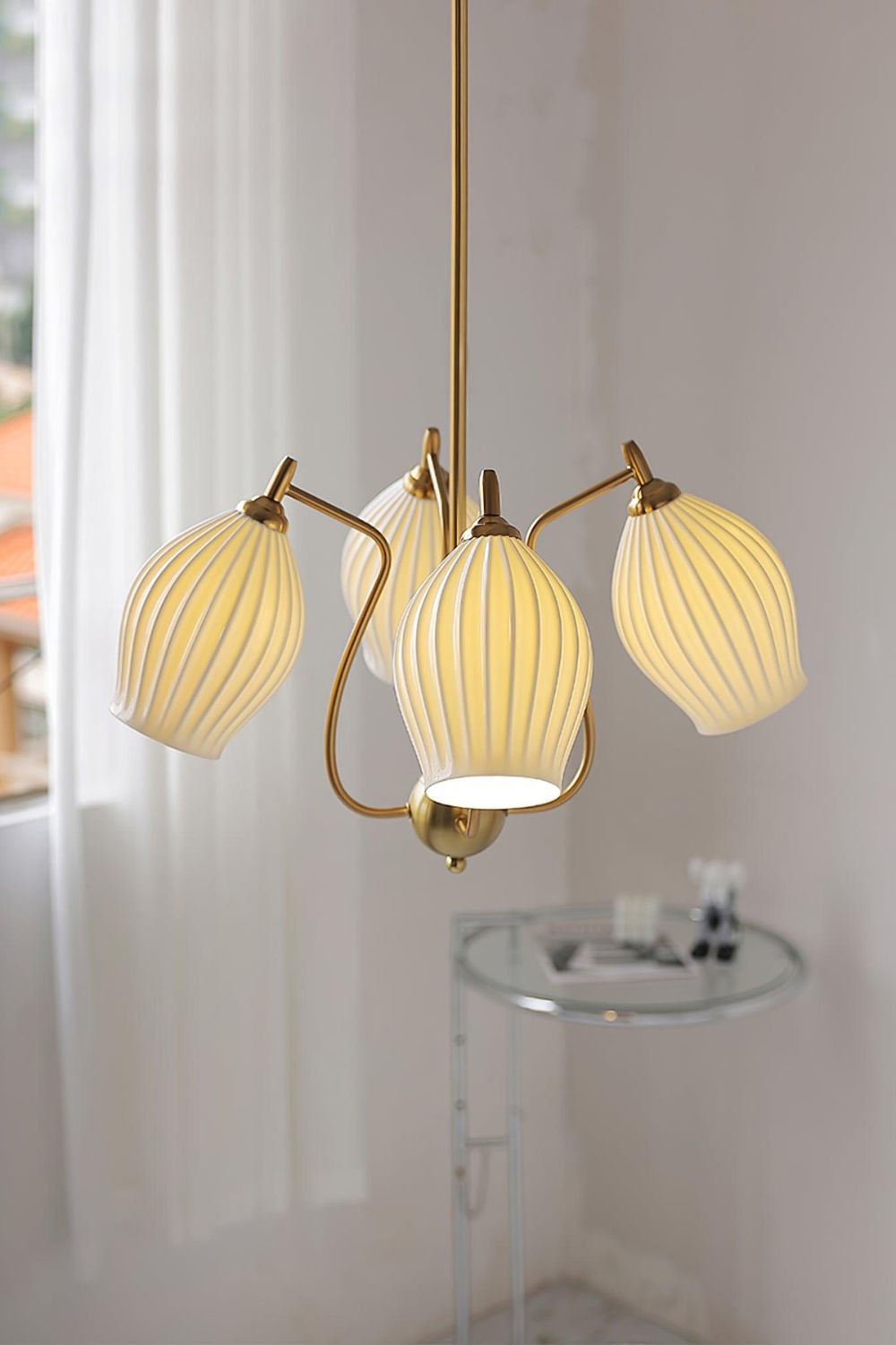 Ceramic Ribbed Chandelier - SamuLighting