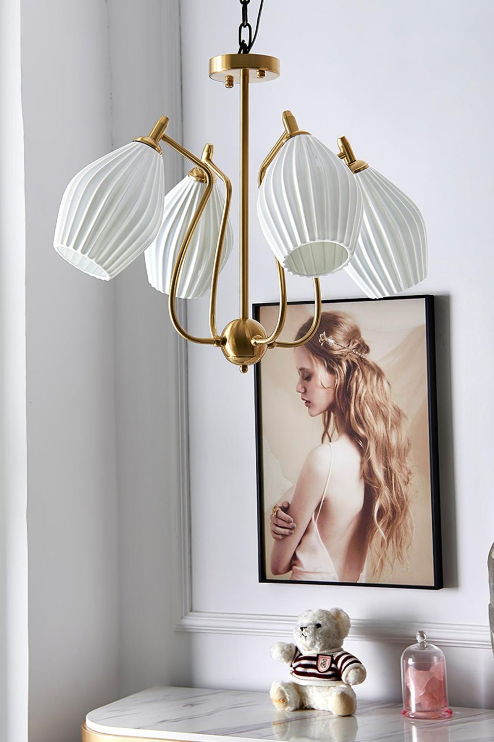 Ceramic Ribbed Chandelier - SamuLighting