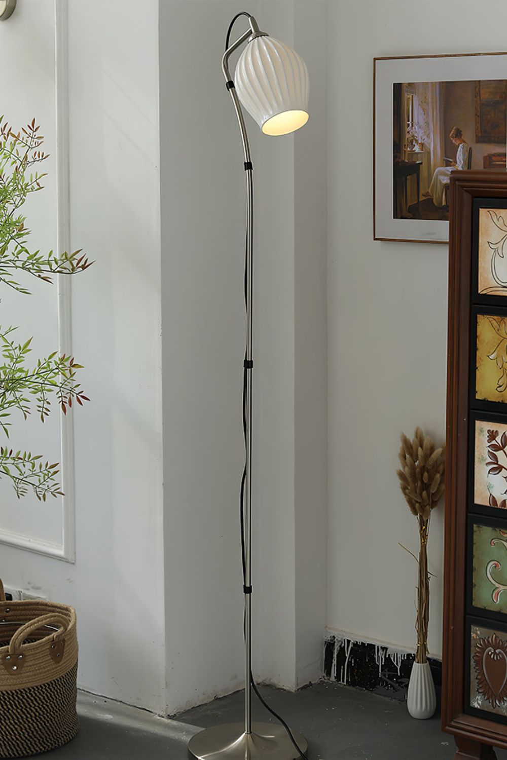 Ceramic Ribbed Floor Lamp - SamuLighting