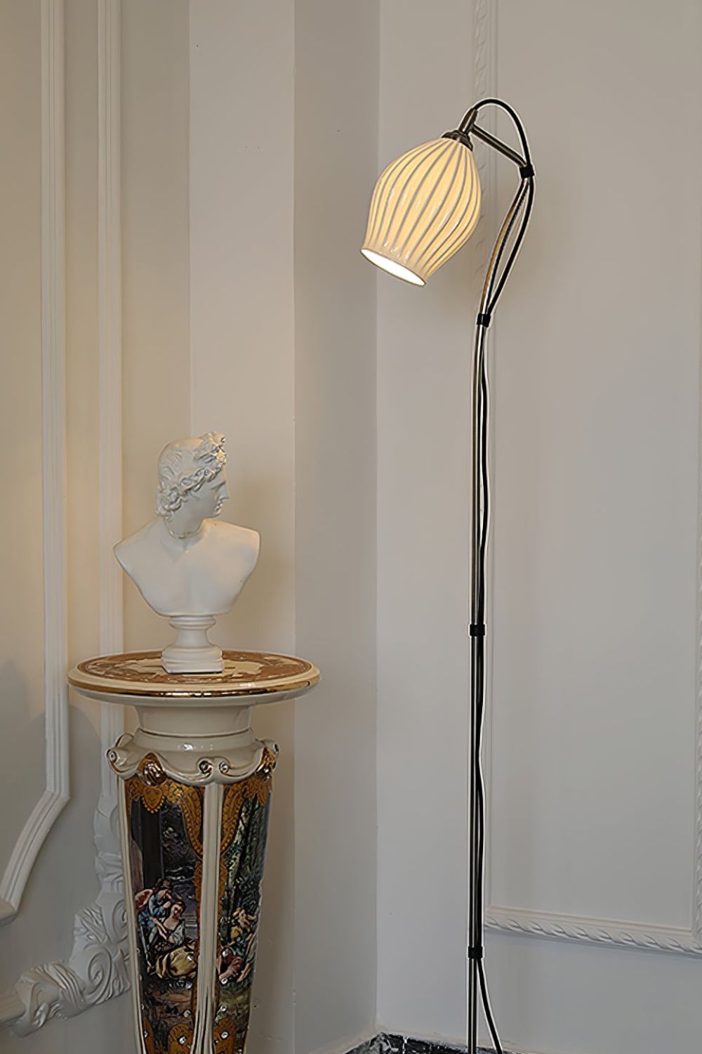 Ceramic Ribbed Floor Lamp - SamuLighting