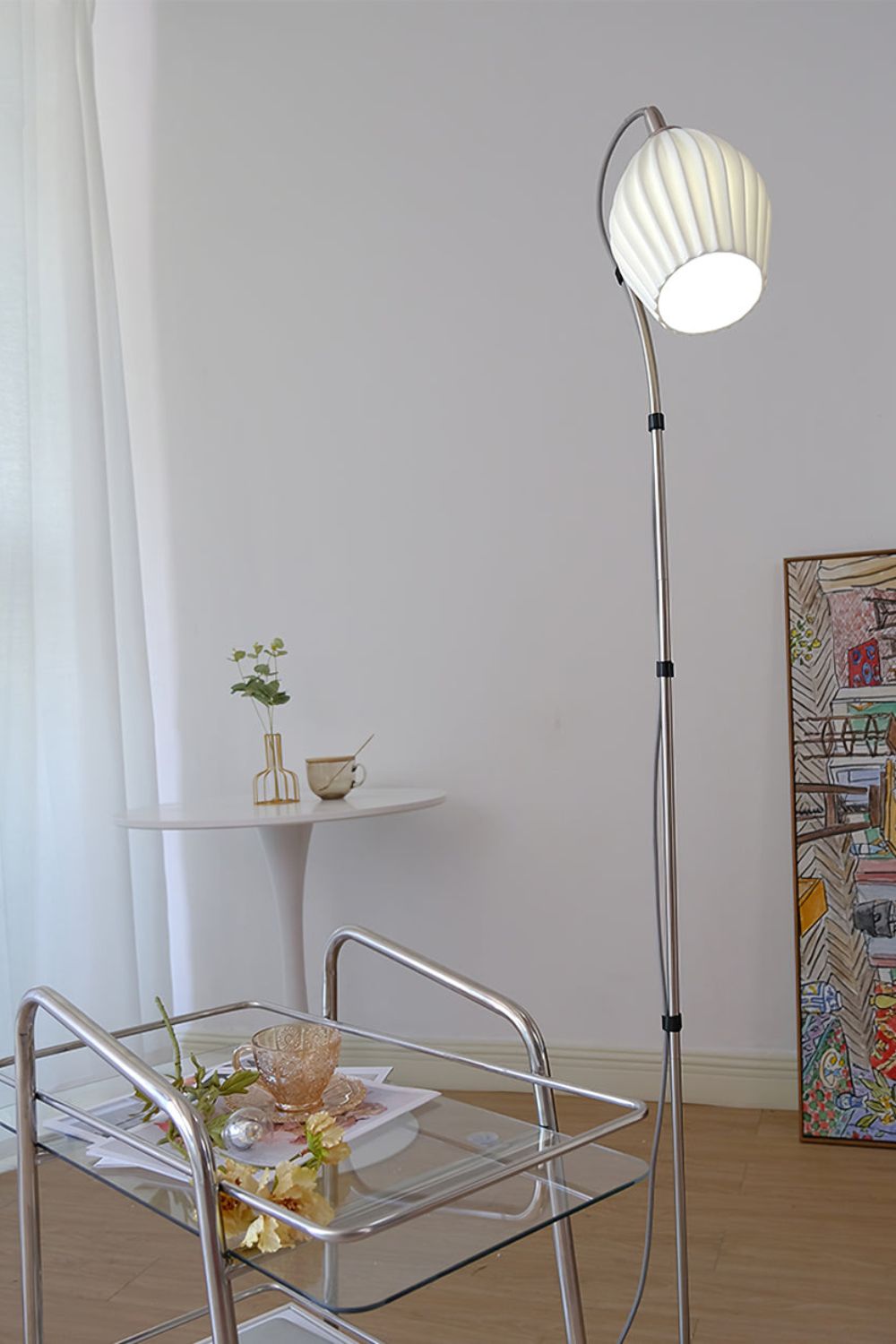 Ceramic Ribbed Floor Lamp - SamuLighting