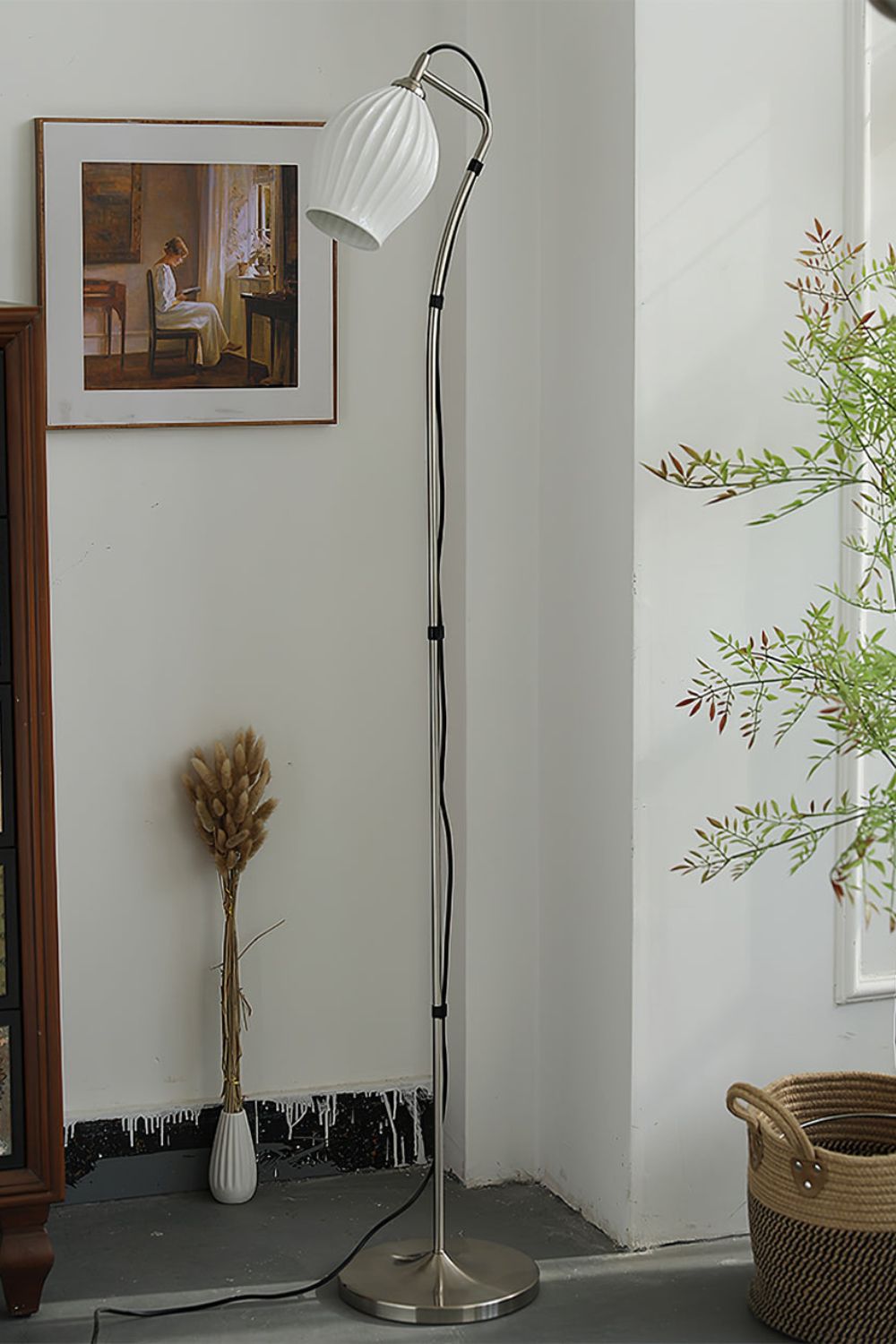 Ceramic Ribbed Floor Lamp - SamuLighting