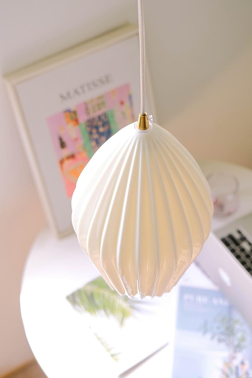 Ceramic Ribbed Pendant light - SamuLighting