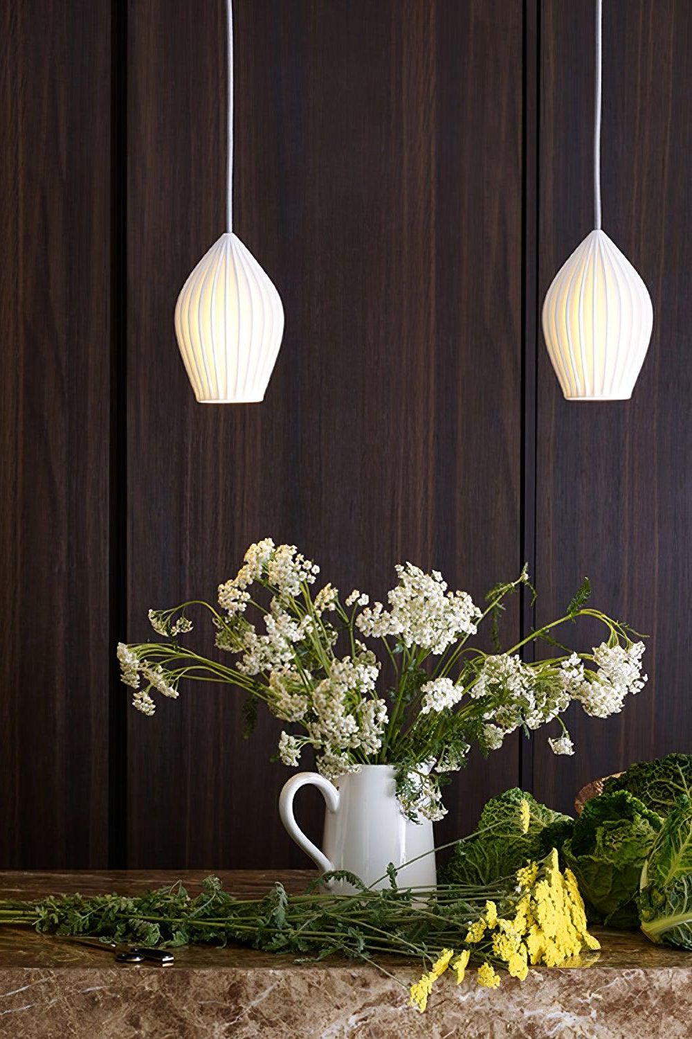 Ceramic Ribbed Pendant light - SamuLighting