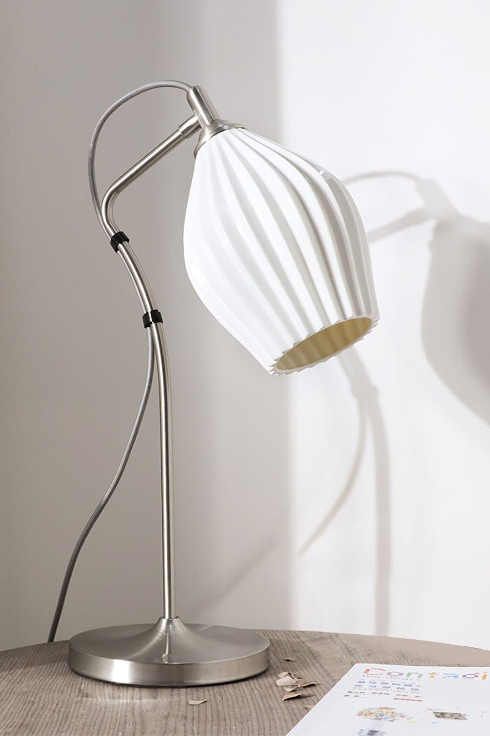 Ceramic Ribbed Table Lamp - SamuLighting