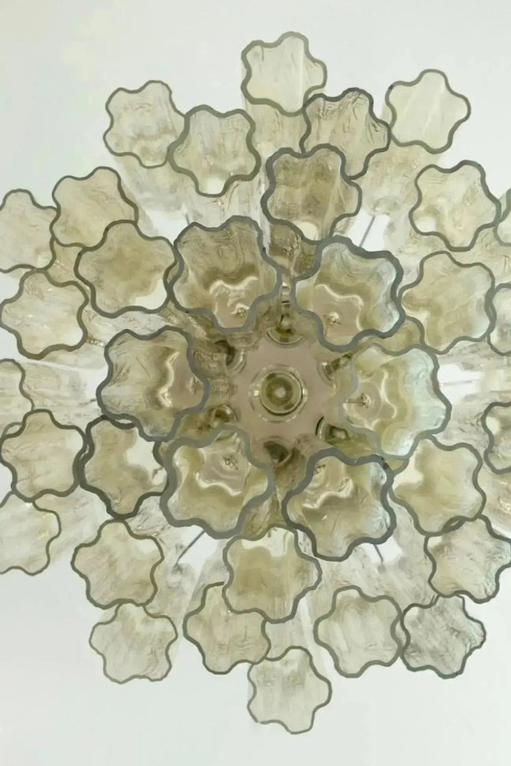 Clear Amber Murano Tube Chandelier