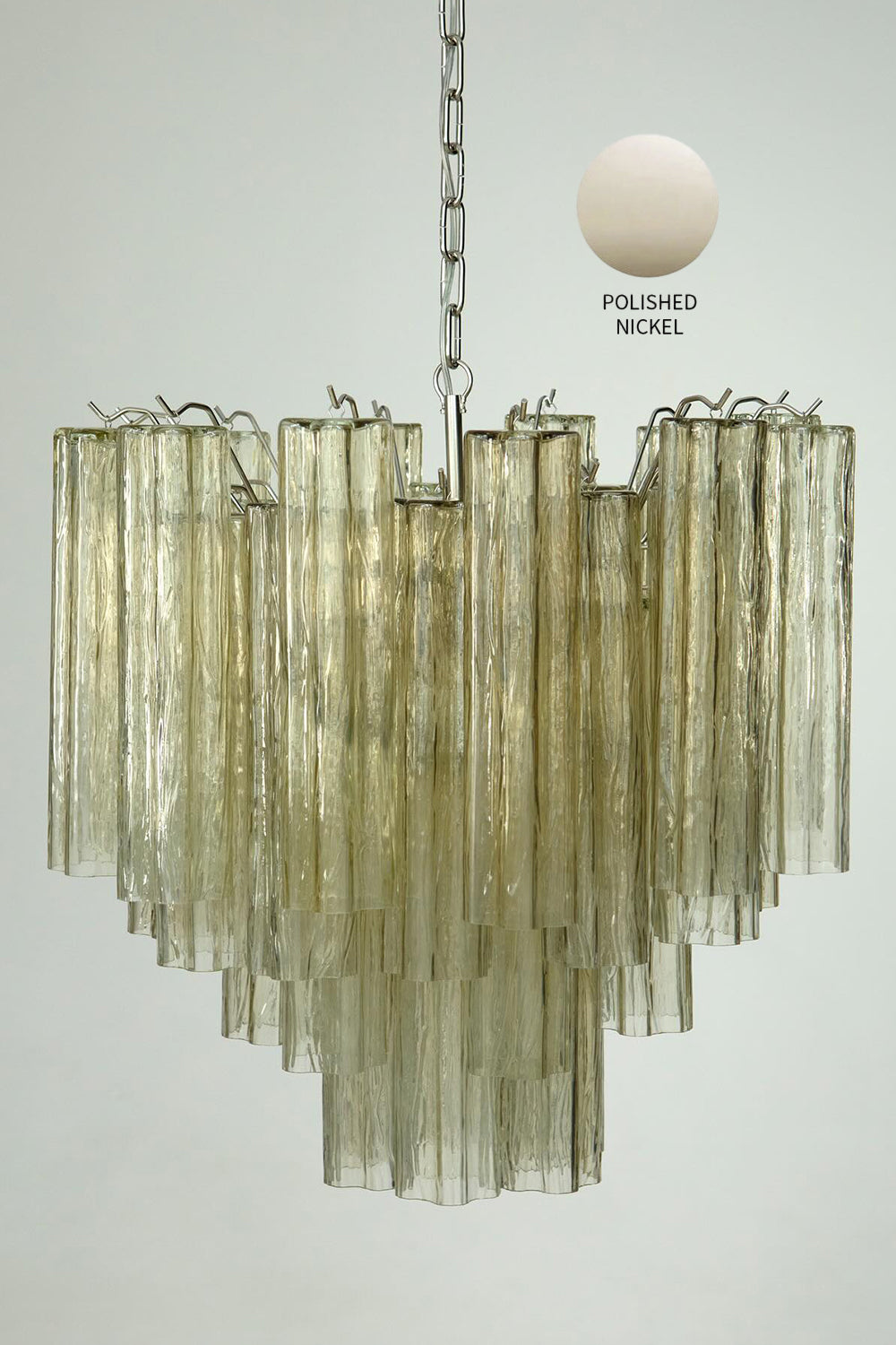 Clear Amber Murano Tube Chandelier