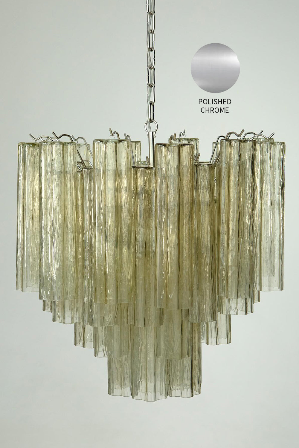 Clear Amber Murano Tube Chandelier