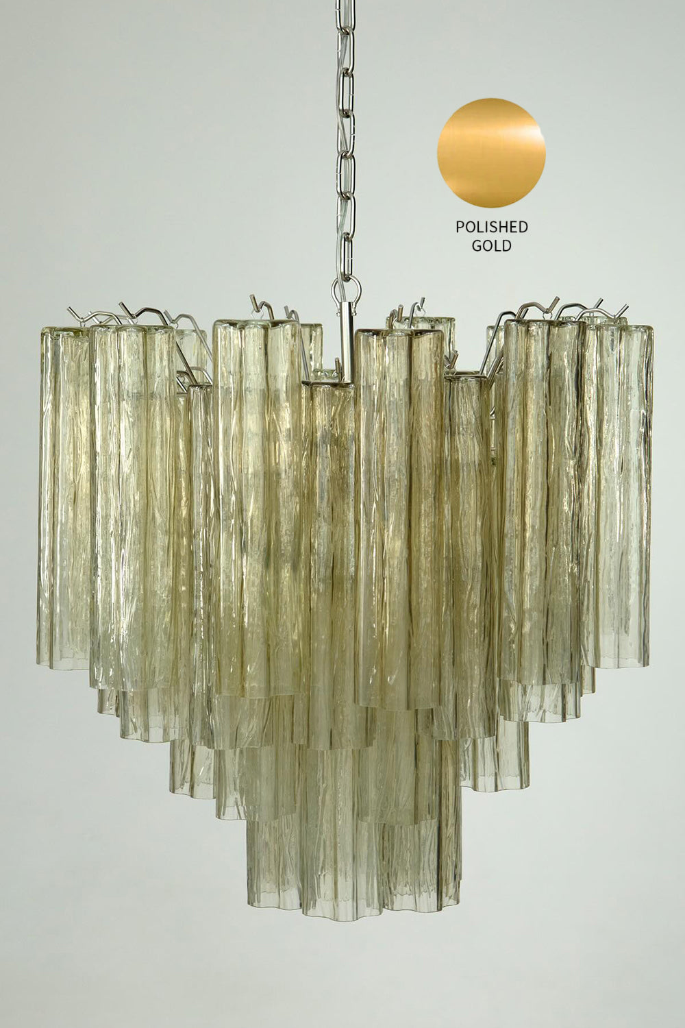 Clear Amber Murano Tube Chandelier