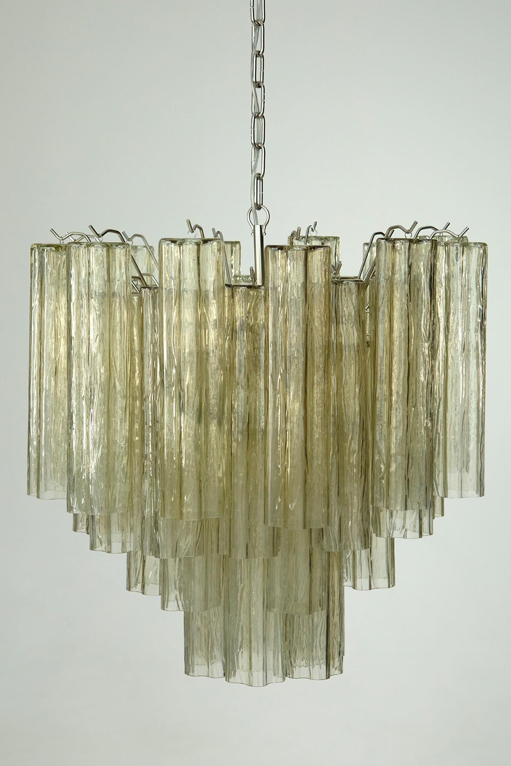 Clear Amber Murano Tube Chandelier